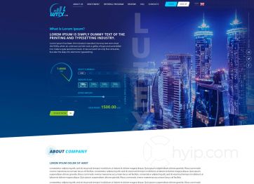 Picture of the Lutex project HYIP template